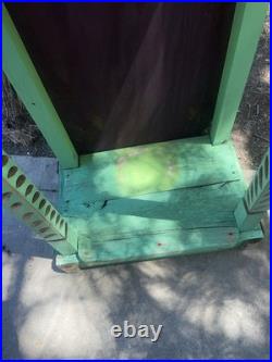 Antique Wooden With Metal Roof Niche For Religious Relic 48 tall