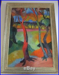 Antique Wpa Painting Fauve Icon Modernism Expressionism 1940's Landscape Vintage
