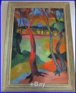 Antique Wpa Painting Fauve Icon Modernism Expressionism 1940's Landscape Vintage