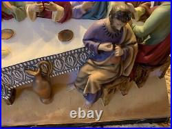 Antique XL 30 Chalk relief Last supper plaque religious apostles religious