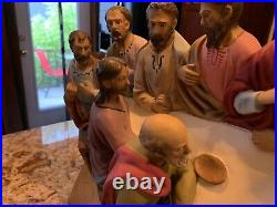 Antique XL 30 Chalk relief Last supper plaque religious apostles religious