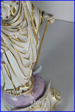 Antique XL Vieux paris porcelain saint joseph figurine statue religious rare