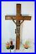 Antique-XL-french-wood-carved-cross-metal-copper-christ-religious-01-xkd