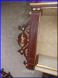 Antique XL religious Wood carved religious chapel niche for saint crucifix