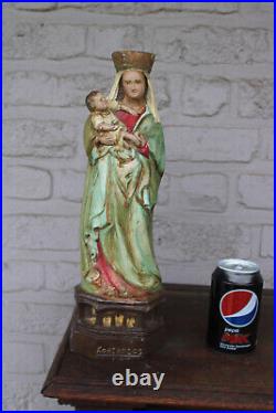 Antique belgian ceramic statue our lady of Kortenbos figurine religious