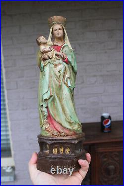 Antique belgian ceramic statue our lady of Kortenbos figurine religious