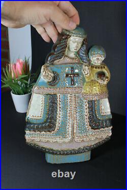 Antique belgian ceramic wall plaque madonna child religious figurine