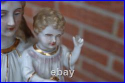 Antique bisque porcelain Madonna child statue religious