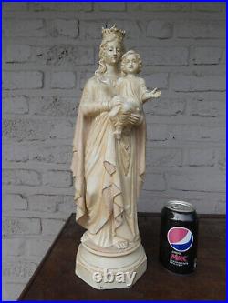 Antique bisque porcelain madonna child figurine statue religious