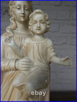 Antique bisque porcelain madonna child figurine statue religious