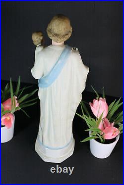 Antique bisque porcelain statue saint joseph religious