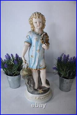 Antique bisque porcelain young jesus statue figurine religious