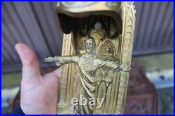 Antique bronze jesus figurine in neo gothic chapel statue religious