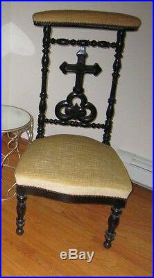 Antique c 1880's Victorian Prie-dieu Catholic Religious Prayer Chair Steampunk