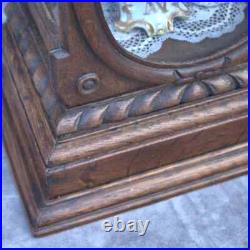 Antique carved wood Altar Chapel Shrine Mary 2 urns flowers Madonna religious