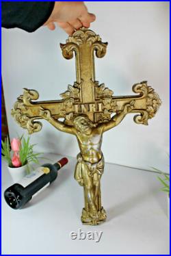 Antique cast iron Religious crucifix cross