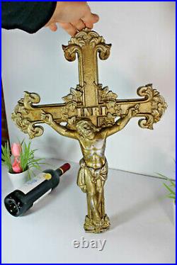 Antique cast iron Religious crucifix cross