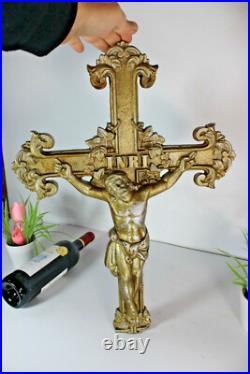 Antique cast iron Religious crucifix cross