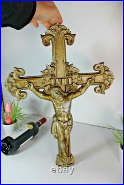 Antique cast iron Religious crucifix cross