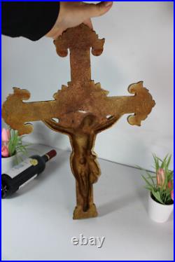 Antique cast iron Religious crucifix cross