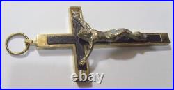 Antique catholic pectoral crucifix cross gold tone metal religious pendant 53406 Antique catholic pectoral crucifix cross gold tone metal religious pendant 53406