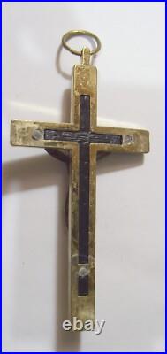 Antique catholic pectoral crucifix cross gold tone metal religious pendant 53406 Antique catholic pectoral crucifix cross gold tone metal religious pendant 53406