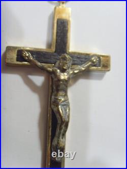 Antique catholic pectoral crucifix cross gold tone metal religious pendant 53406 Antique catholic pectoral crucifix cross gold tone metal religious pendant 53406
