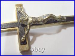 Antique catholic pectoral crucifix cross gold tone metal religious pendant 53406 Antique catholic pectoral crucifix cross gold tone metal religious pendant 53406