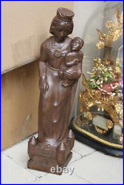 Antique ceramic Burchtgravinne belgian saint statue religious