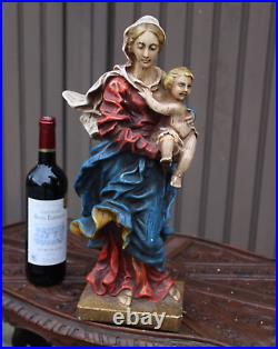 Antique ceramic Large Madonna child statue figurine religious