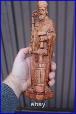 Antique ceramic Saint ELoy Eligius bishop statue figurine religious