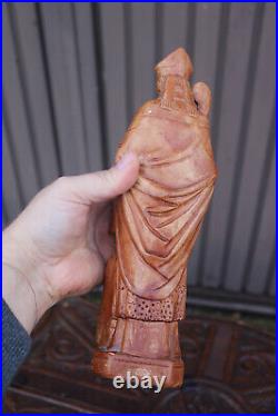 Antique ceramic Saint ELoy Eligius bishop statue figurine religious