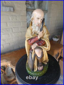 Antique ceramic chalk nativity sheperd statue figurine religious