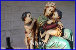 Antique ceramic chalk religious statue madonna jesus john baptist