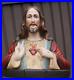 Antique-ceramic-chalk-sacred-heart-jesus-bust-statue-religious-signed-01-ibxm