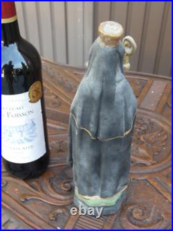 Antique ceramic chalk statue saint Adele religious rare