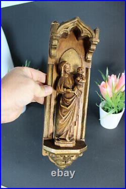 Antique ceramic flemish saint our lady groeninge Statue religious chapel