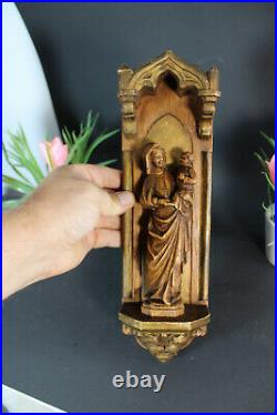 Antique ceramic flemish saint our lady groeninge Statue religious chapel