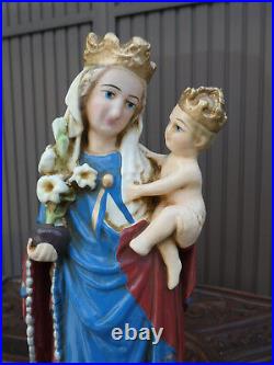 Antique ceramic french religious statue saint philomena