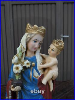 Antique ceramic french religious statue saint philomena