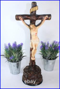 Antique ceramic religious crucifix religious
