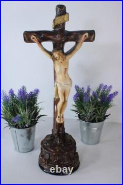 Antique ceramic religious crucifix religious