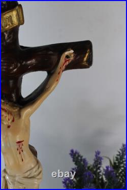 Antique ceramic religious crucifix religious