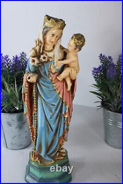 Antique ceramic religious saint madonna child statue