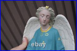 Antique ceramic religious wall angel figurine statue rare