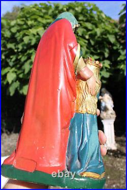 Antique ceramic saint anne mary religious statue figurine marked
