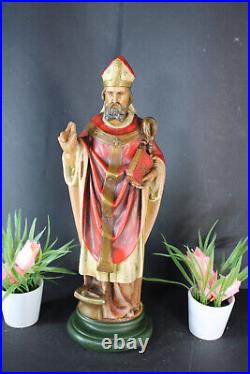 Antique ceramic saint eloy elooi bishop statue religious