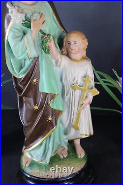 Antique ceramic saint joseph statue religious