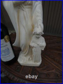 Antique chalk Guelfi signed Saint joseph jesus statue figurine religious