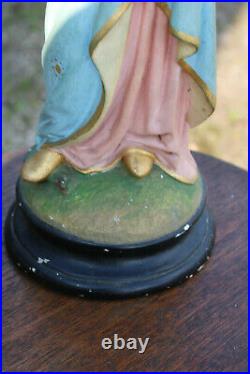 Antique chalk MAdonna MAry Religious statue